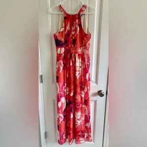 Eliza J Floral Vibrant Coral/Pink Flowy Maxi Dress
Size 14